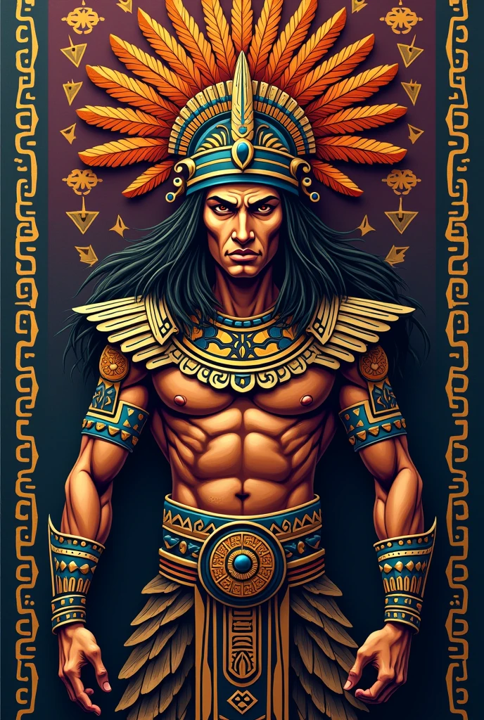 Chocolate wrapper with Aztec warrior design