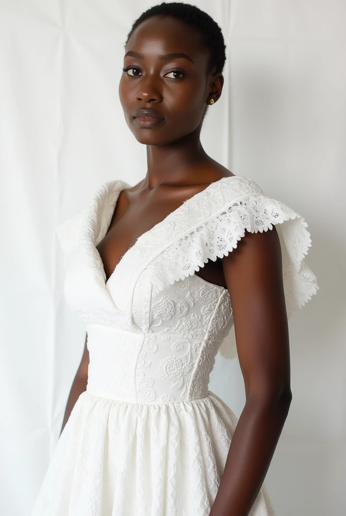 african lade with patren white dras paper bakgraund