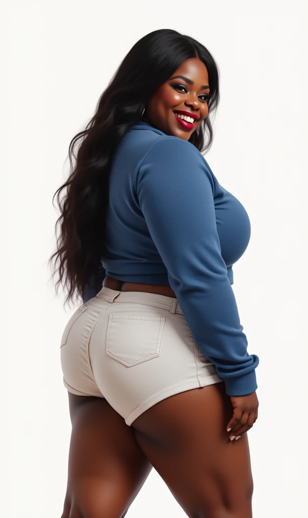 Beautiful mature naked big tits thick African futanari with dick growing out of her crotch