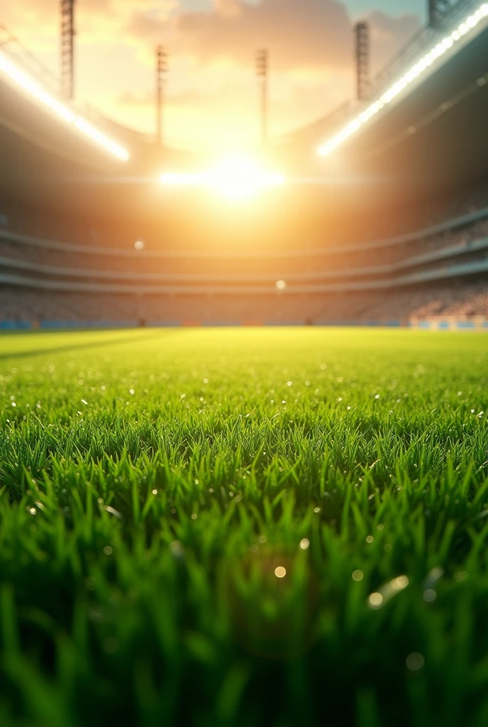 Create an image with a beautiful background for me to use as an advertisement for a match between two soccer teams. Leaving a space on the right and left side for me to place the team shields later.