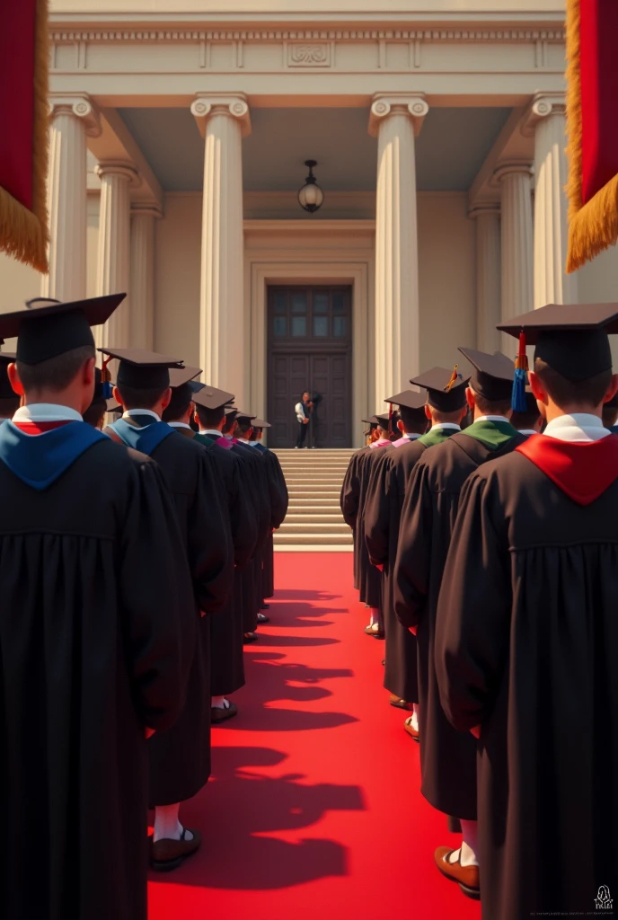 Image artificial intelligence CEA COCHABAMBA of culmination of studied promotion suits with togas