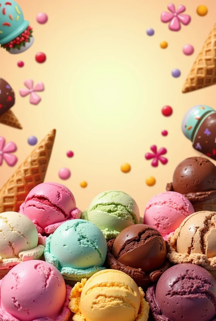 Create a banner that advertises the sale of ice creams 