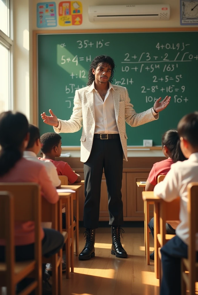 michael jackson teaching math in a classroom