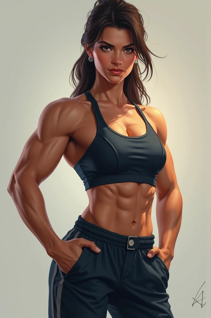 A pumped up girl 
