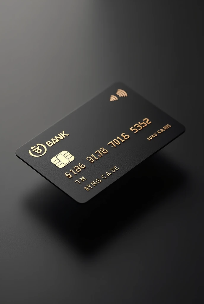 A sleek, minimalistic credit card design shown from the front in close-up, with a matte black background featuring a soft, luxurious finish. The card details, including the card number '4152 3143 2524 9293' and the cardholder's name 'Eduardo Javier Aguilar Contreras,' are embossed in metallic gold. The bank logo 'BBVA' is positioned in the top left corner in small size and matching the gold color for elegance. A modern metallic chip is placed on the front with a polished look, and a subtle, minimalistic contactless symbol is next to it. The typography is a clean, modern sans-serif font, elegant and easy to read. The card has a subtle metallic edge, enhancing the sense of luxury and structure while maintaining a powerful and prestigious aesthetic. The image should be designed for easy sharing with clients