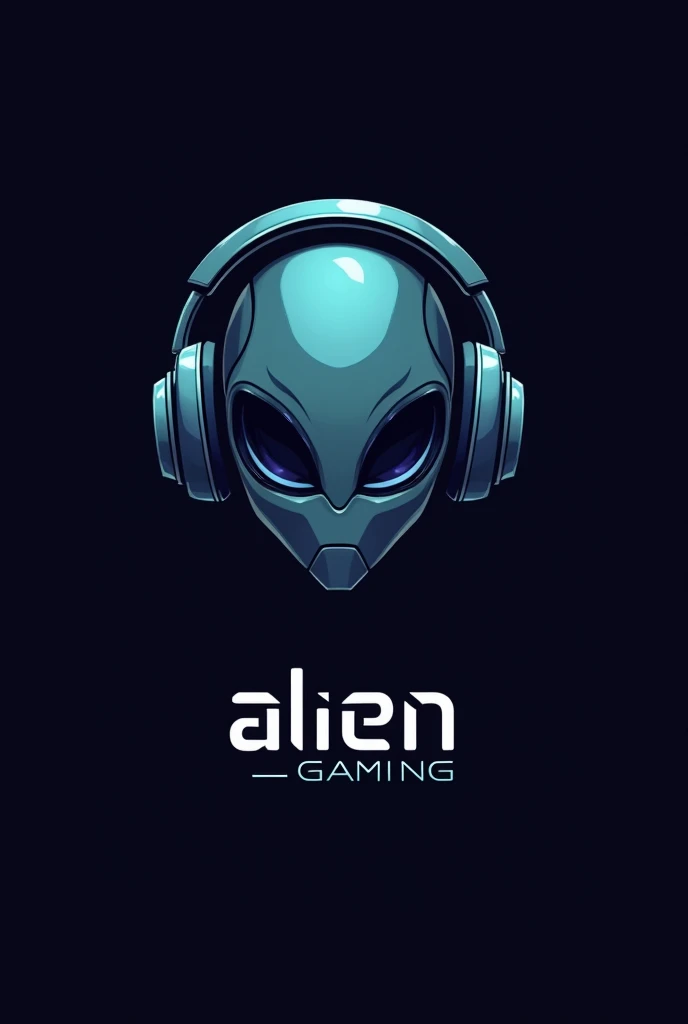 Logo with the head of an alien with headphones and black eyes with the word alien gaming at the bottom and the number 94