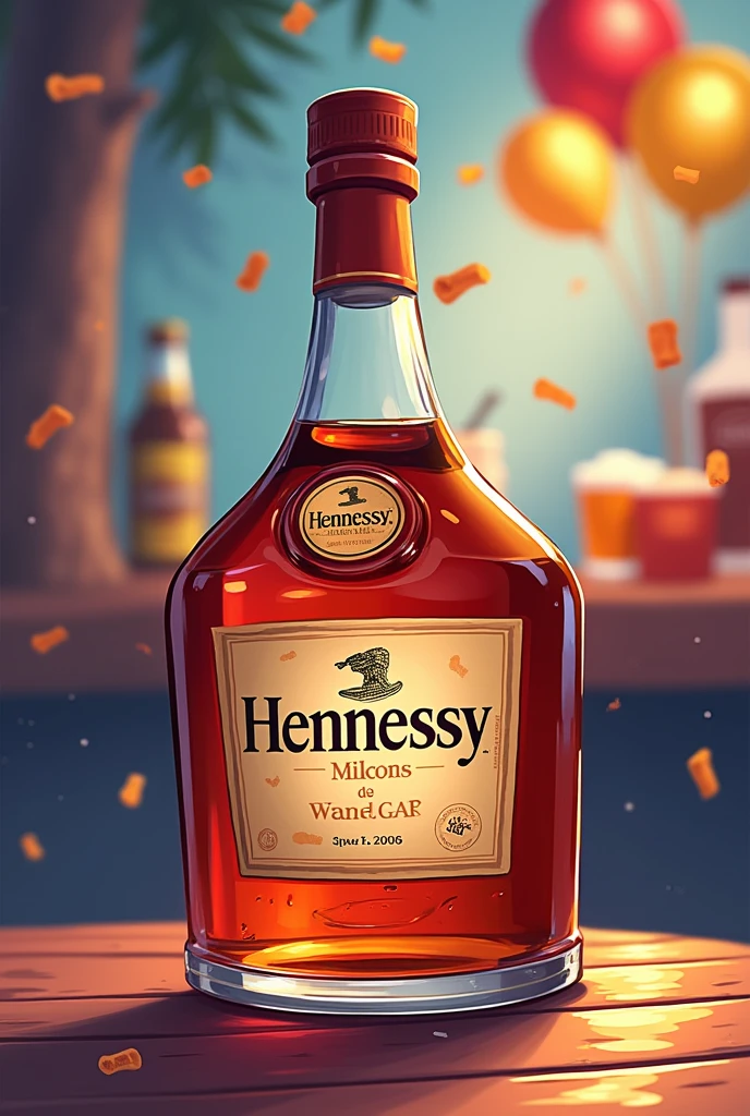 cartoon bottle of henny