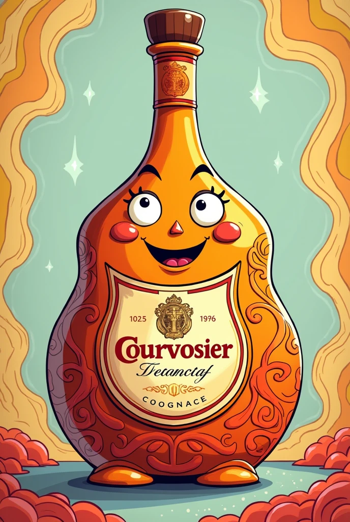 cartoon bottle of Courvoisier