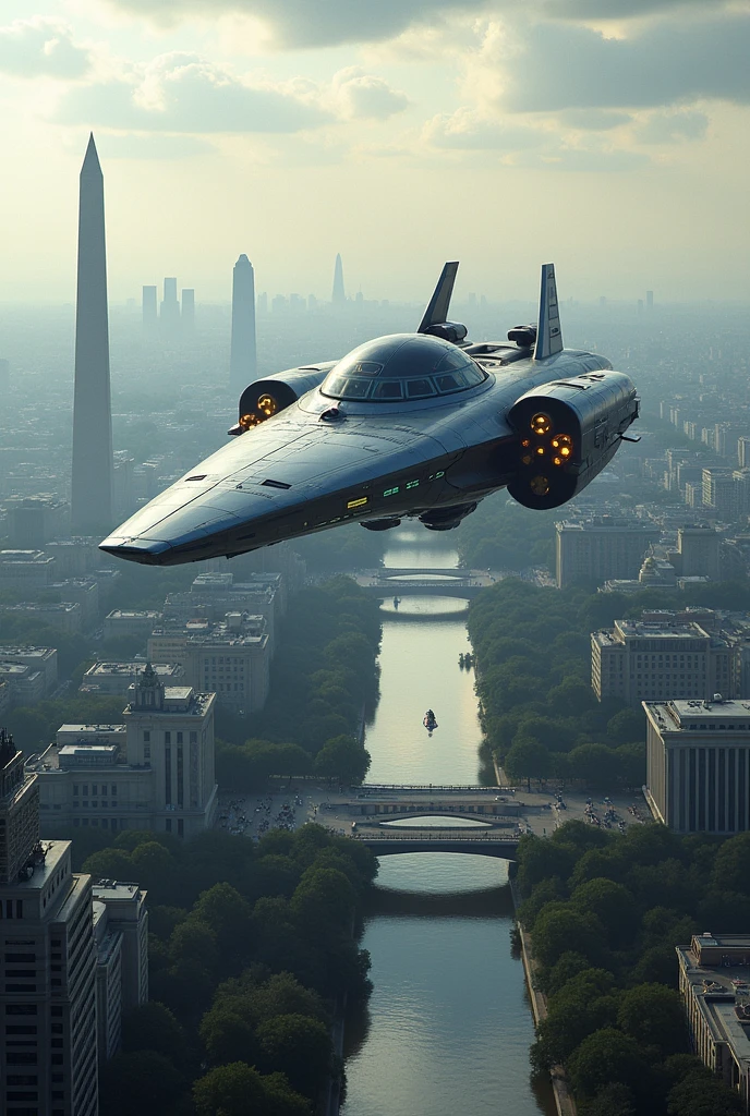 Spaceship over DC in the future