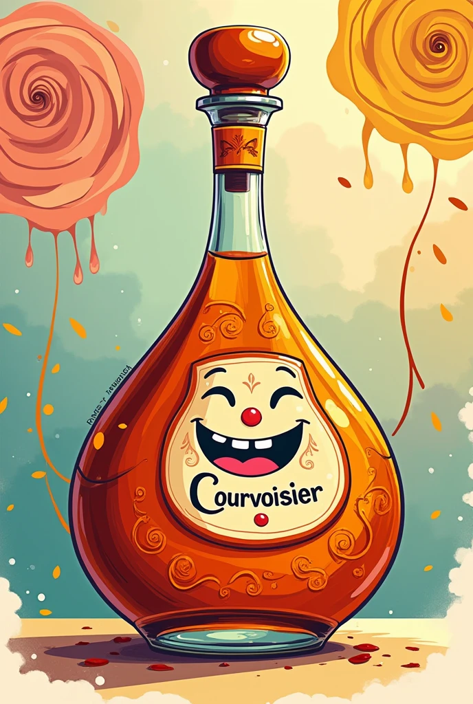 cartoon bottle of Courvoisier