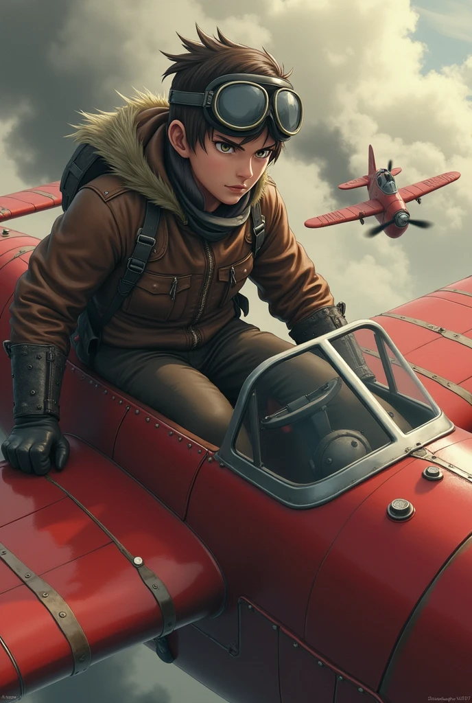 Create an image of the anime the red baron but make it realistic
