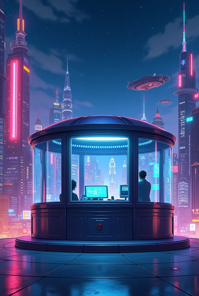 anime style radio booth without the character just background because I'm standing