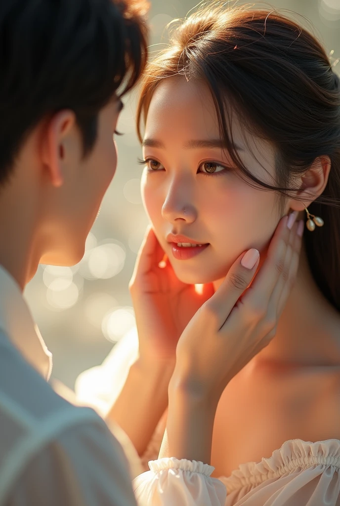 beautiful korean woman、Beautiful couple、Long and beautiful upper eyelashes、Beautiful lower lashes、Beautiful hair、Beautiful hands、Hands on face
