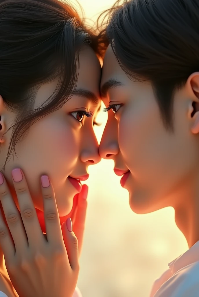 beautiful korean woman、Beautiful couple、Long and beautiful upper eyelashes、Beautiful lower lashes、Beautiful hair、Beautiful hands、Hands on face