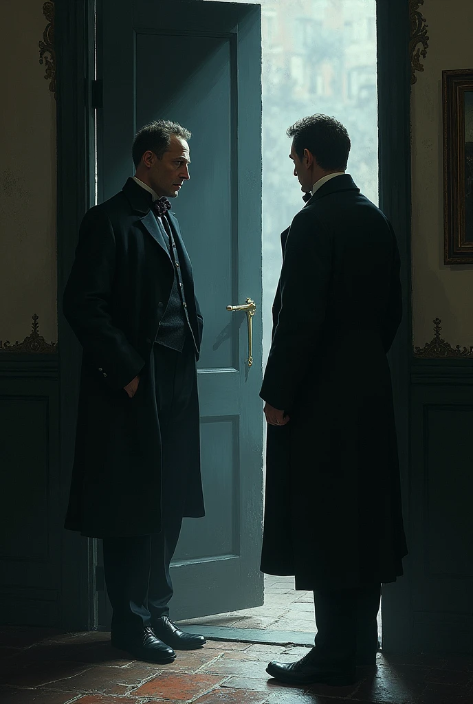 Mr. Utterson returns to Dr.. Jekyll intends to confront the doctor about the connection with Mr.. Hyde and the recent news of Sir Danvers Carew's murder. Arriving, Find Poole, the servant, that is visibly altered.
Poole informs Utterson that Jekyll has been confined to his laboratory and has received no visitors for some time.. Poole also reveals that Jekyll has been behaving strangely and has given strict orders not to let anyone into his laboratory..
Utterson, concerned about his friend's well-being, insists on seeing Jekyll. Finally, Poole leads Utterson to the laboratory door, that is closed. Utterson knocks on the door and calls Jekyll., but receives no response.
During the conversation, Poole mentions that Jekyll's behavior has changed and that he has had moments of isolation lately.. Poole also reveals that Jekyll has been acting with great distrust and that his attitude has been increasingly erratic..
Tensions rise when Utterson hears Jekyll's voice from inside, but the voice seems strange and is not entirely comforting. Utterson and Poole finally decide to retire., But Utterson is deeply concerned by the situation and the growing distance between Jekyll and the rest of the world..