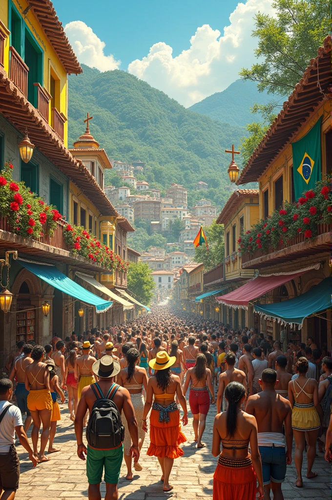 Image of Brazilian cultural identity: arts popular festivals , music,  cooking , religion