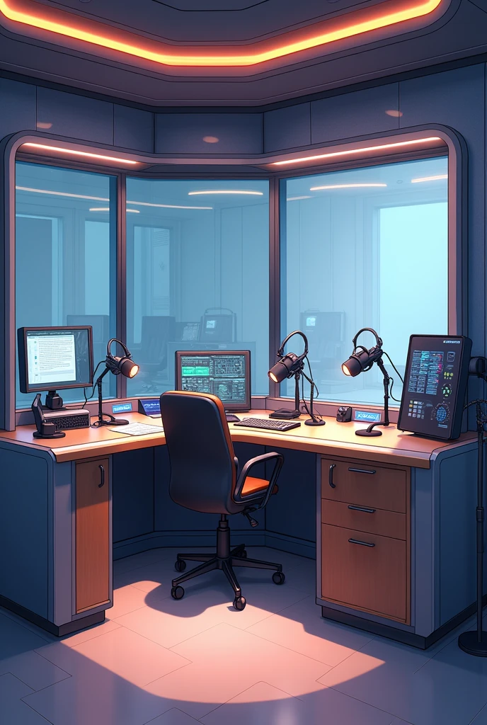 anime style radio booth without the character without chair