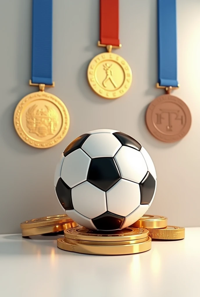 sports award icons, medals, soccer ball