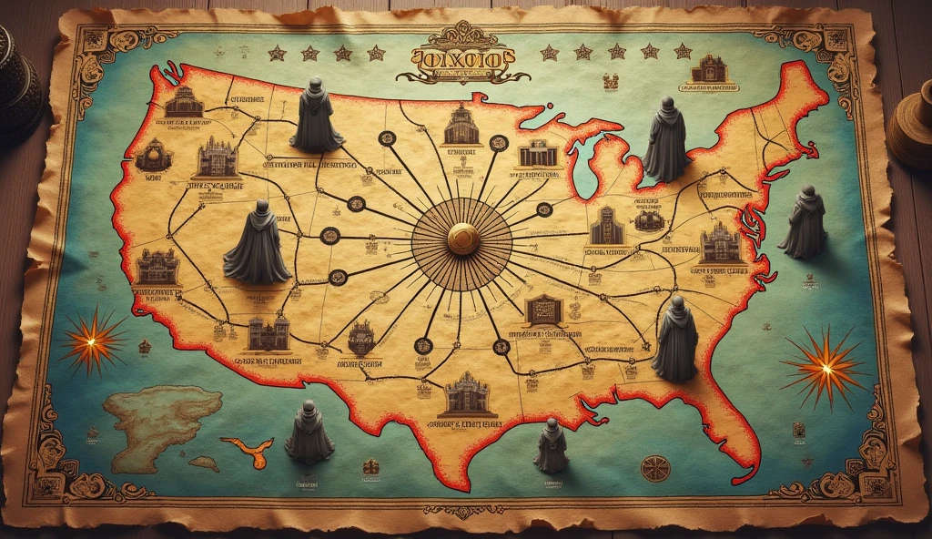 A treasure map of wisdom, with different paths leading to different types of knowledge