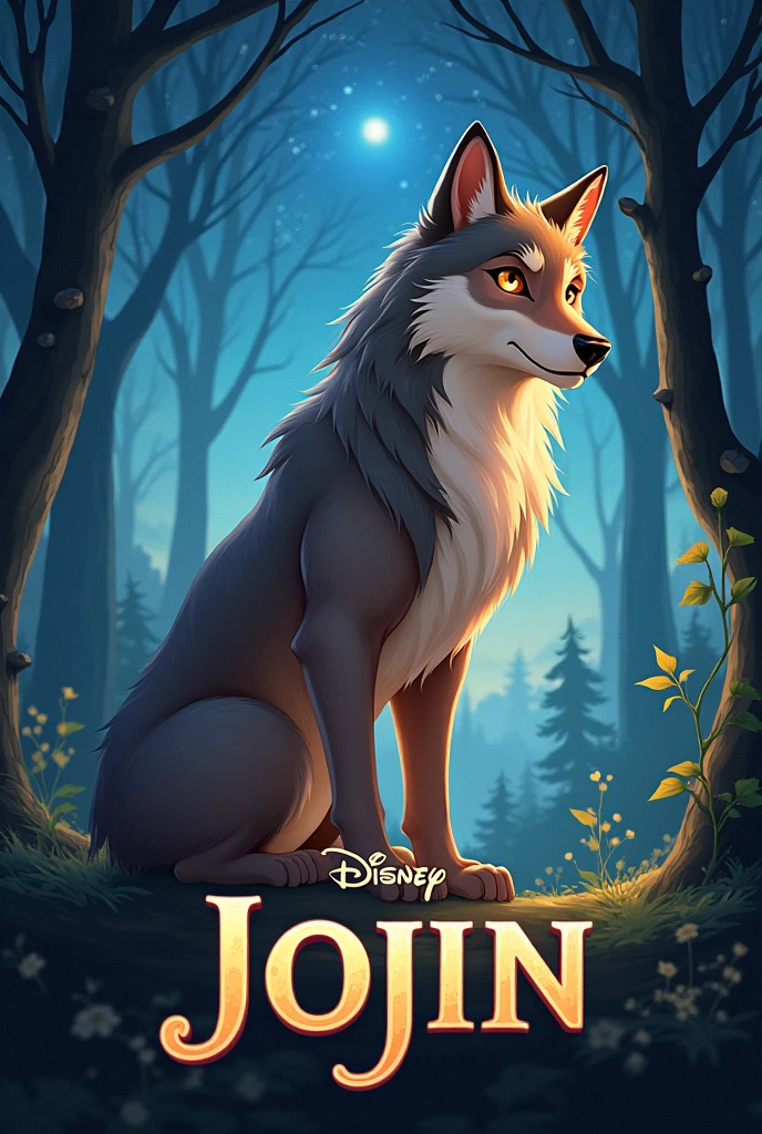 Cover of animated wolf movie called Jojin in Disney style