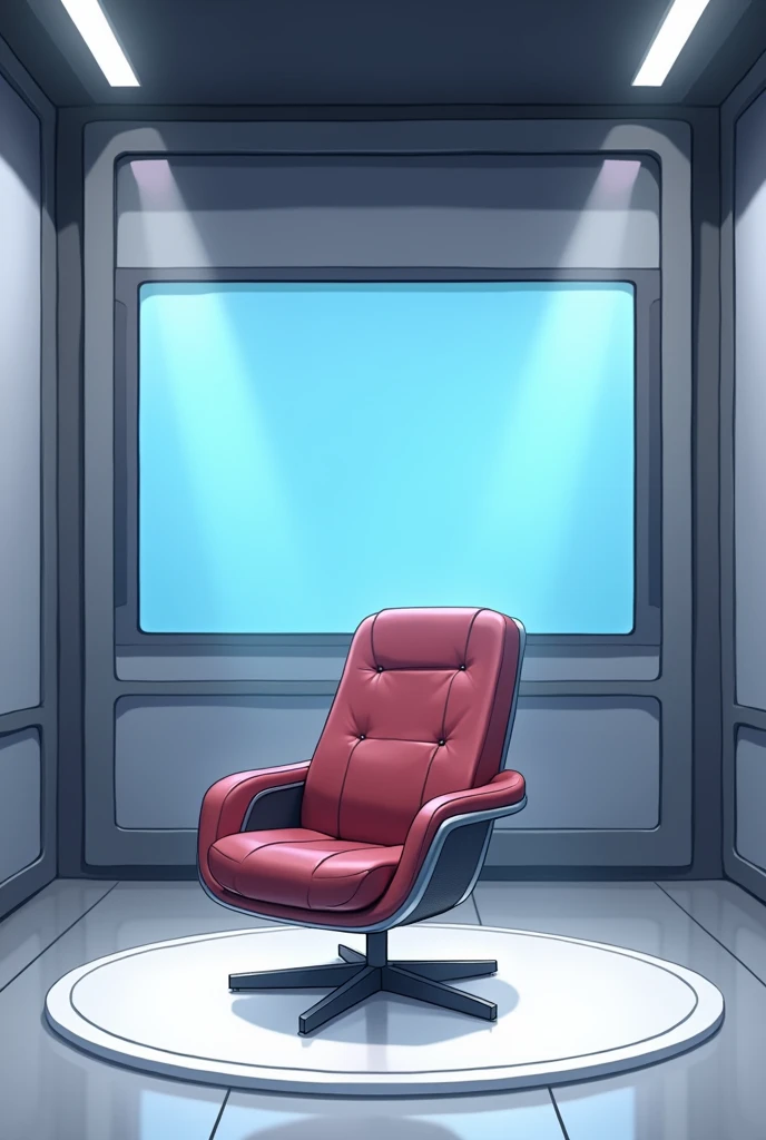 anime-style radio booth without the character without a more modern chair that there is a screen
