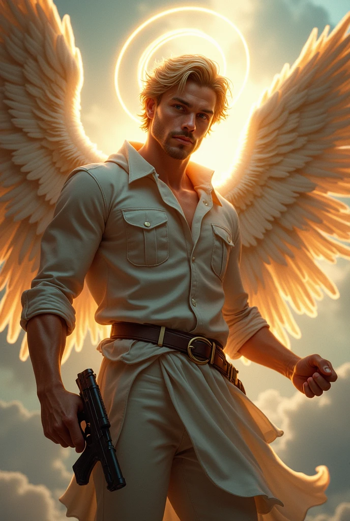 AN ANGEL MAN ARMED WITH A FIREARM