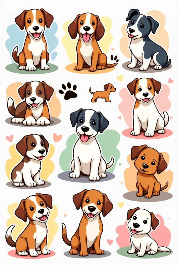 create various dog drawings for children to color