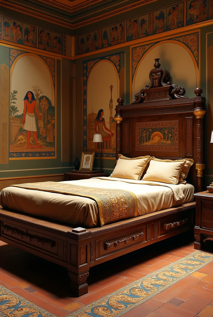 create an ancient egyptian raised wooden bed