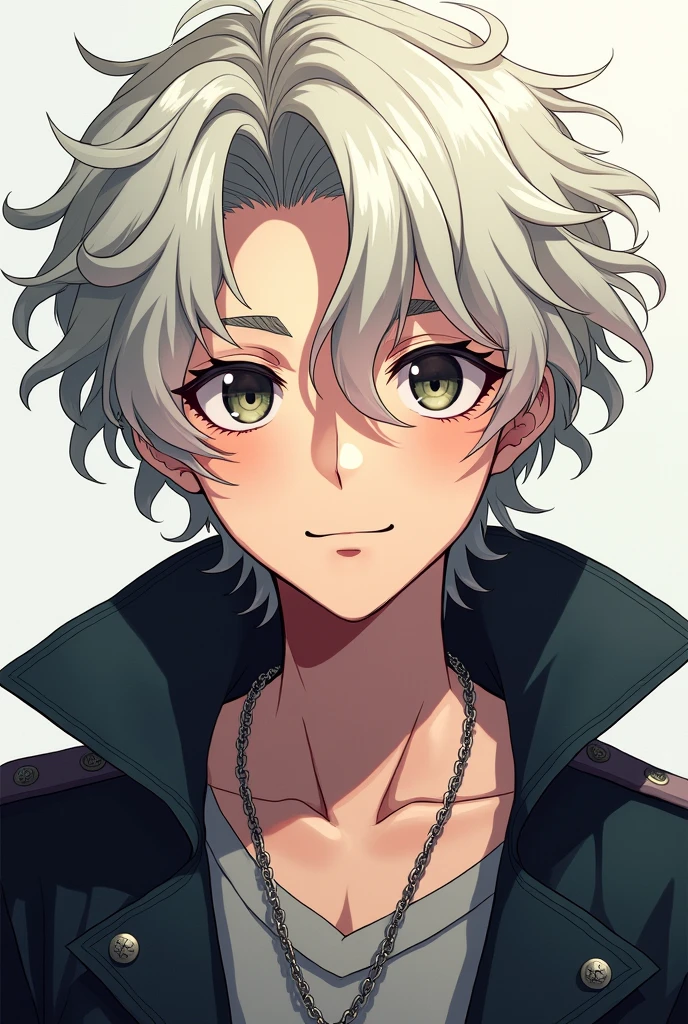 naughty man, age 28, offwhite, curly hair, Youngh, anime styling
