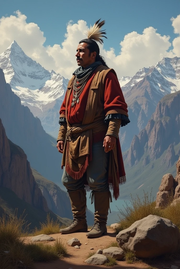 Tupac Amaru I observing the Andes