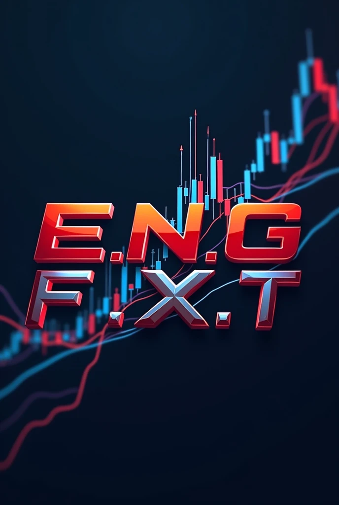 Logo for forex that says E.N.G.FX.T wtih capitale words and graph background 