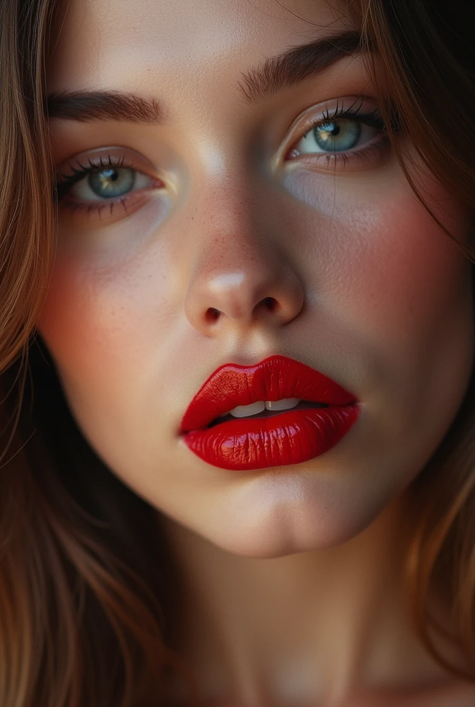 russian teen big size lips  big pump lips red lipstick  