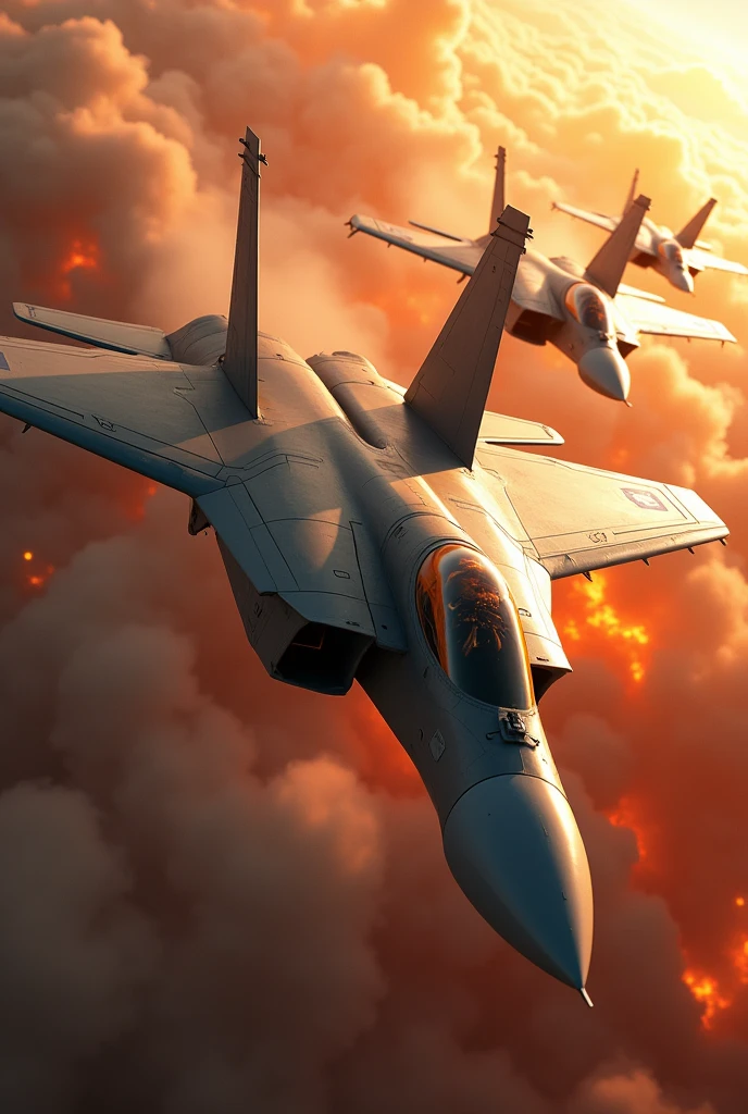 high resolution、high quality、Real、Realistic、Realな質感、Realistic、F25 Fighter Plane、Aerial、Turning、multiple、Super detailed、High resolution、Backdraft