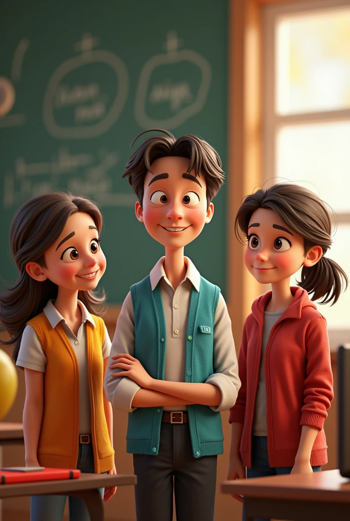 3 Pixar-style teachers, high qualiy, best qualityer