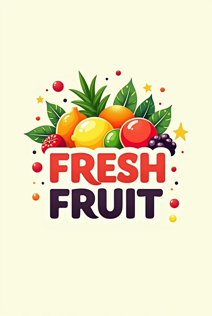 Draw a drinks logo that says fresh fruit
