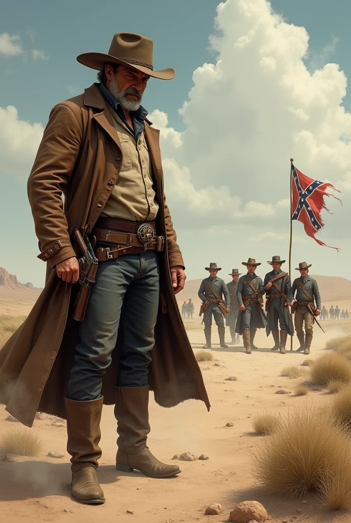 Create a cowboy versus some American Confederates