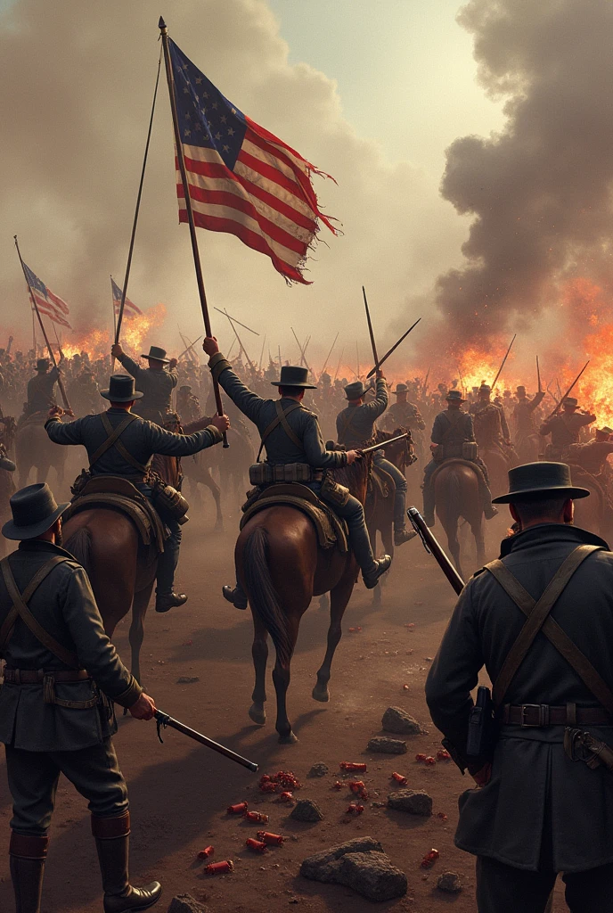 But let's go to hell with the Confederates of America, That is, a bloody battle