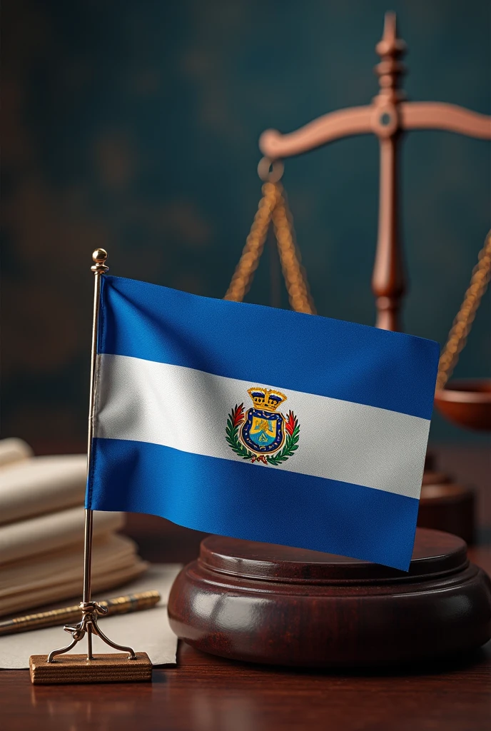 AN IMAGE OF NATIONAL LAW WITH THE FLAG OF EL SALVADOR