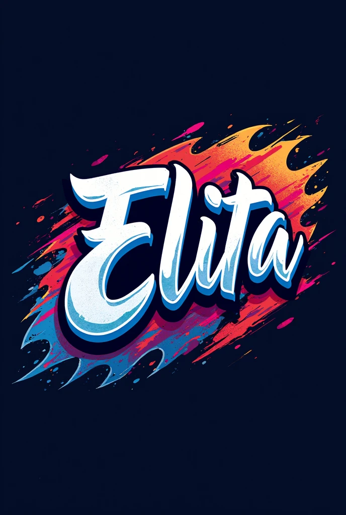 logo with the name Elita and images of various sports, flashy colors