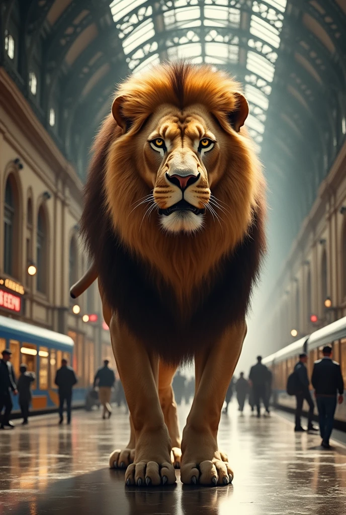 Lion in Frankfurt Central Station 