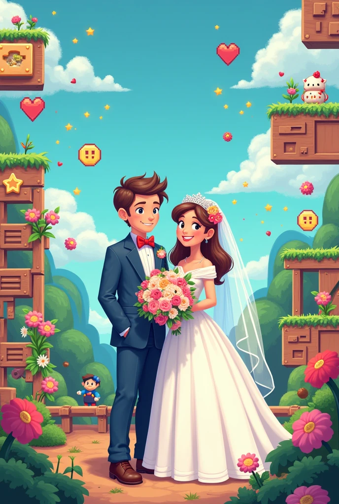 nintendo cover style wedding