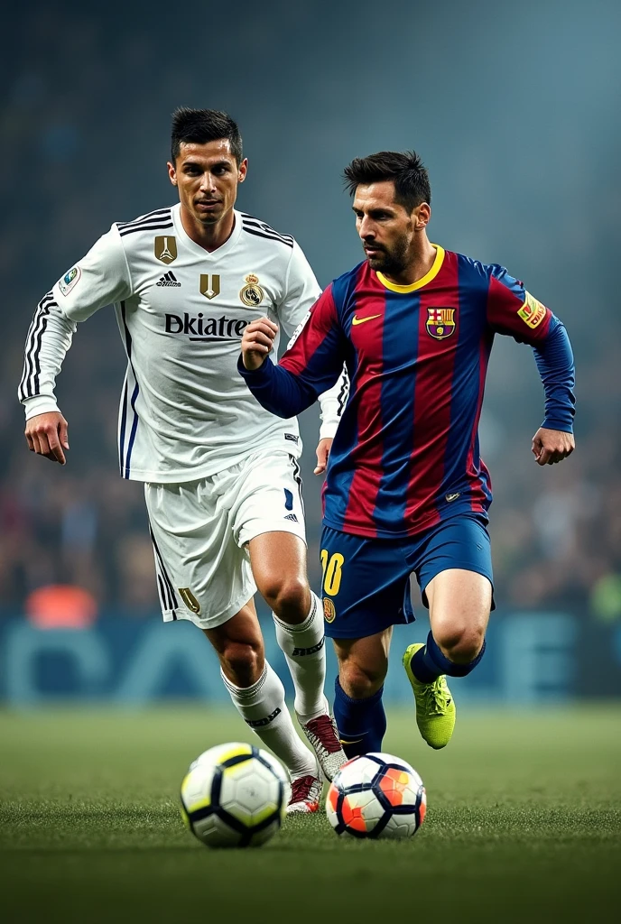 "PRIME FOOTBALL" écrite sur un photo de Cr7 et leo en arrière plan