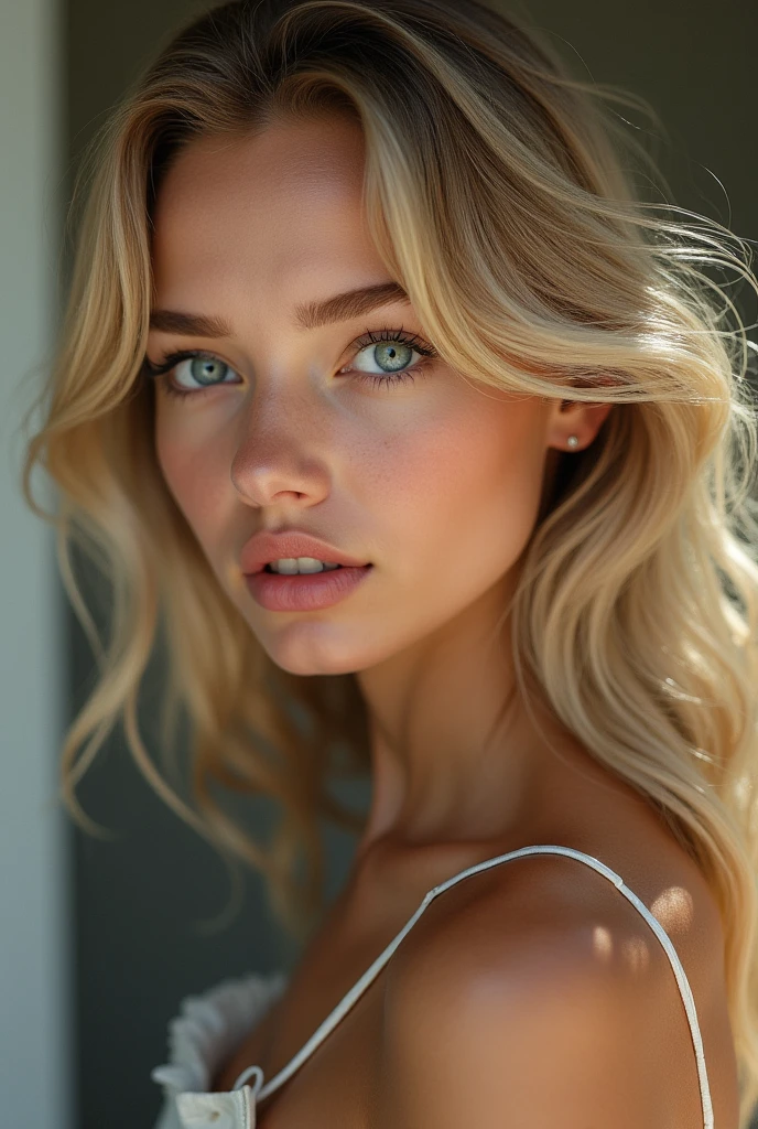 sexy blonde woman face