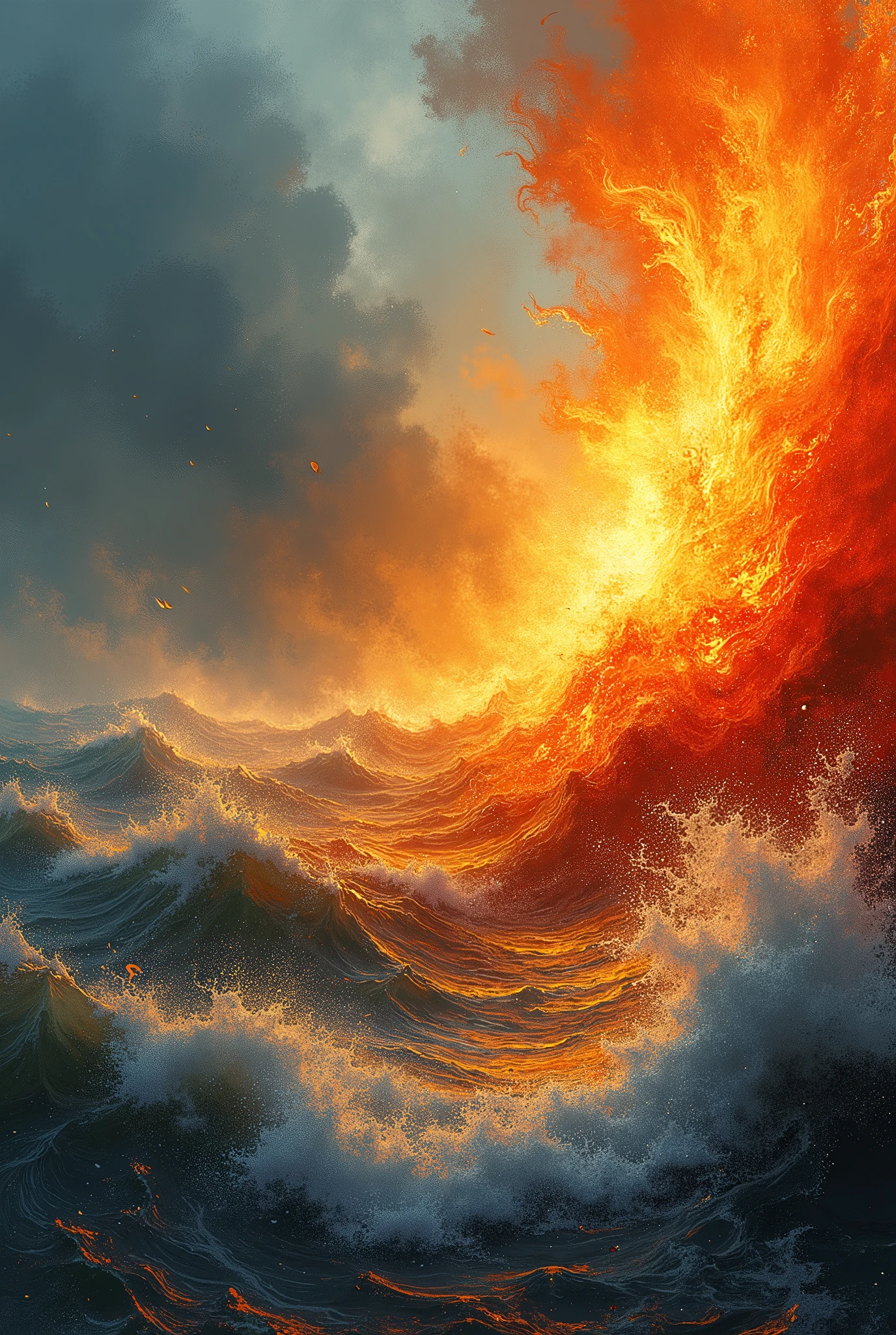 sea of fire and wind, abstract