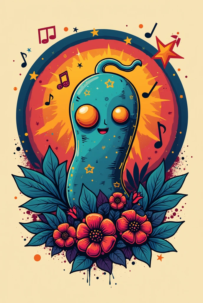Logo, germen muscial, Colombian cumbia, slogan germs. Argentine flag