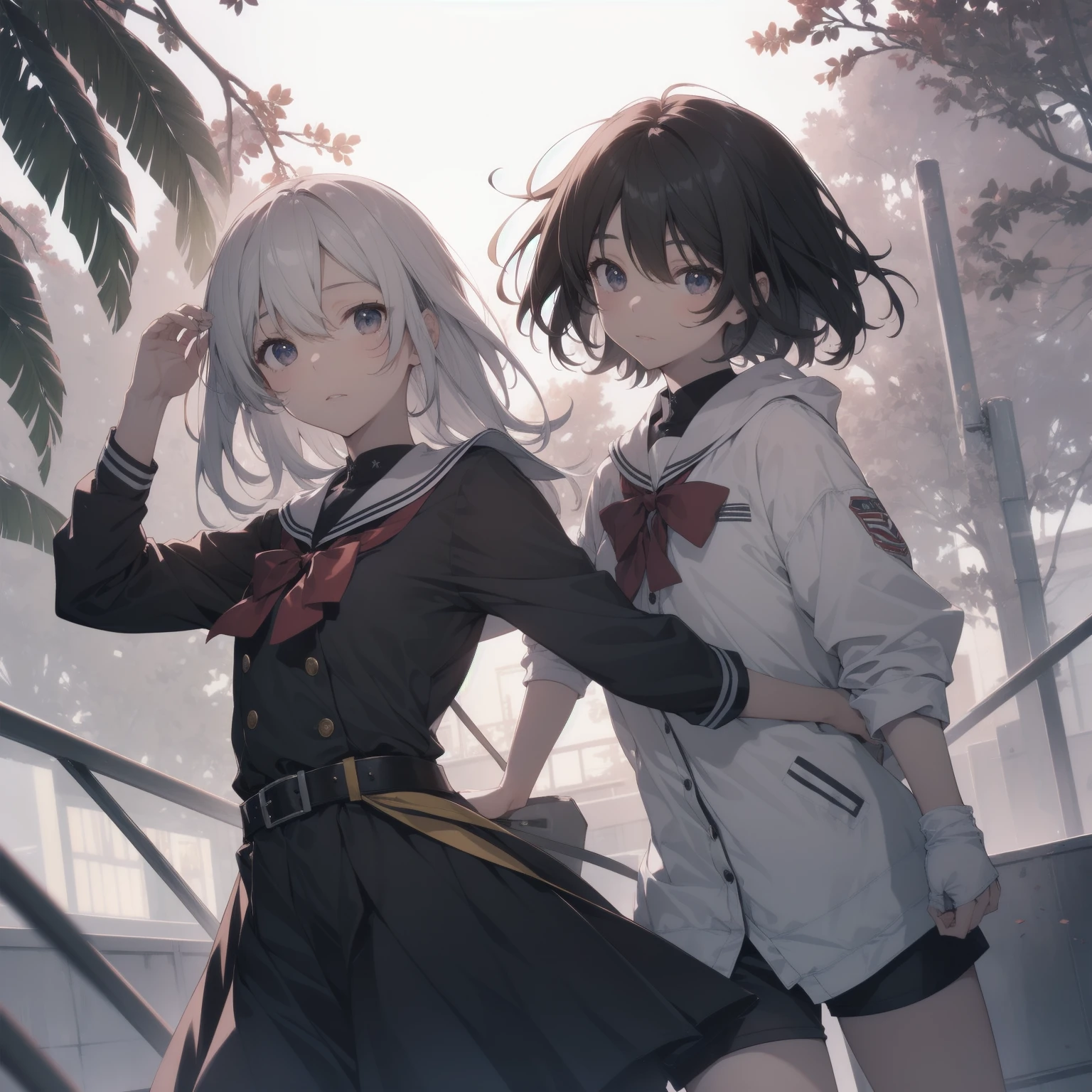 ultra-absurdres-Top quality by artist God, ultra-detailed, high resolution, anime moe artstyle, best anime 8k konachan wallpaper, pixiv contest winner, pool:2810, perfect anatomy,break, 1girl, (Please draw a girl walking sleepily to school alone. )break,(Solo,little female,15yo:1.3),Full limbs, ,a junior high school student, (very short hair), short cut, flat chest, , small butt, small black eyes, beautiful detailed eyes, well-proportioned iris and pupils, expressive eyes, highres detailed hair, soft expression, salor school_uniform, sailor collar, serahuku, bow, pleated skirt,(Detailed Lighting), (Detailed background), in the School commute route. break,super detailed skin, Best cinematic lighting powered by famous artist, 8k,beauty illustration,photoshop_(medium),very aesthetic,break,((artist:takeuchi_takashi )), artist:clamp ,artist:carnelian ,artist:kantoku ,
