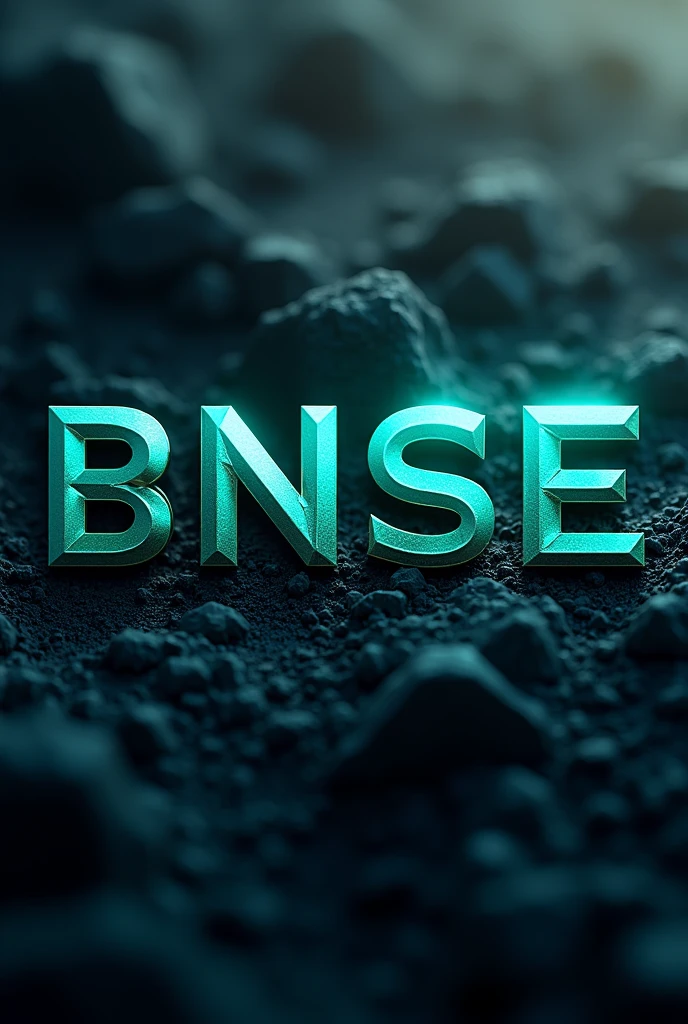 Create a super realistic logo with the acronym BNSE for various services and mining with the colors blue, green and black