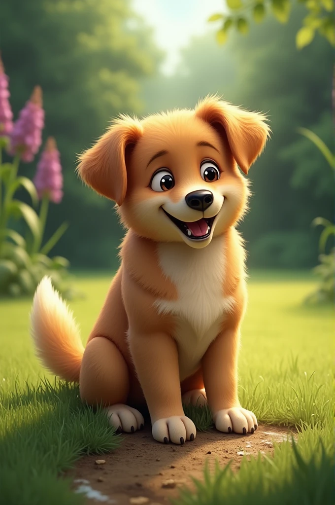 A dog pooping
