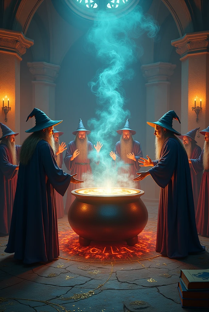 Create wizards by making potions and spells in their cauldrons