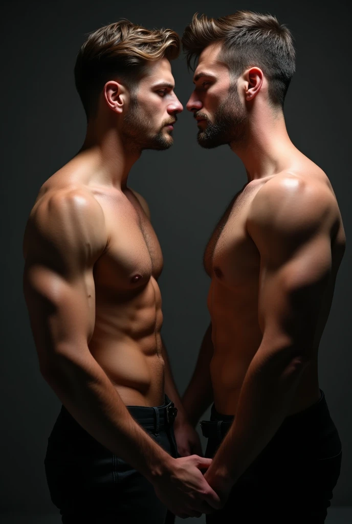 2 hot men looking at each other